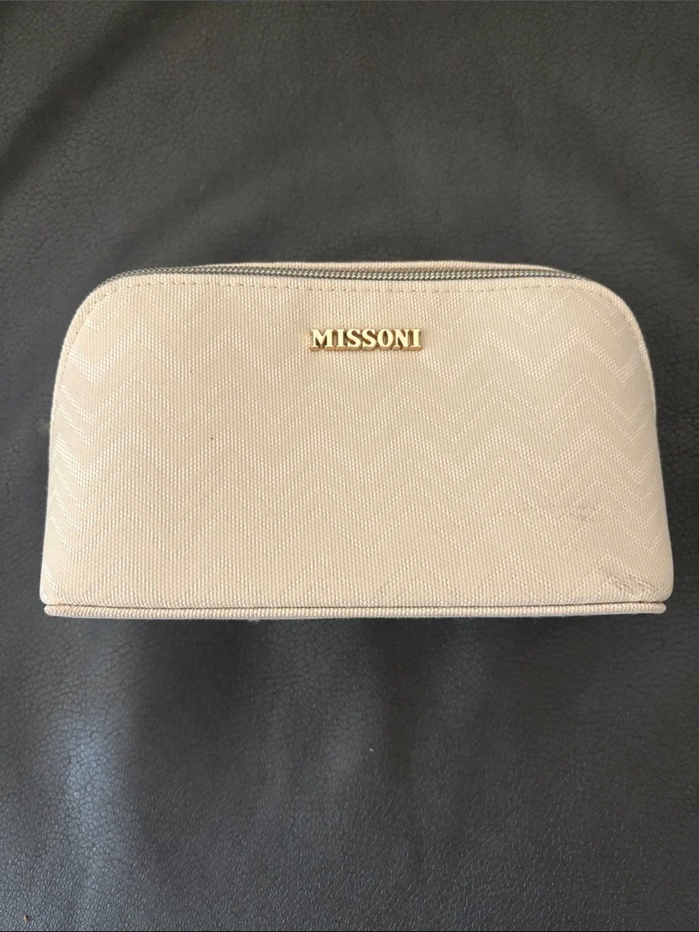 Luxury Missoni Delta One Cream Quilted Travel Cosmetic Case